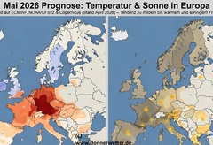 Maiprognose der Modelle - zu warm?